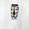 Alexander Mcqueen Black Stretch Skirt With White Flowers