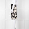 Alexander Mcqueen Black Stretch Skirt With White Flowers
