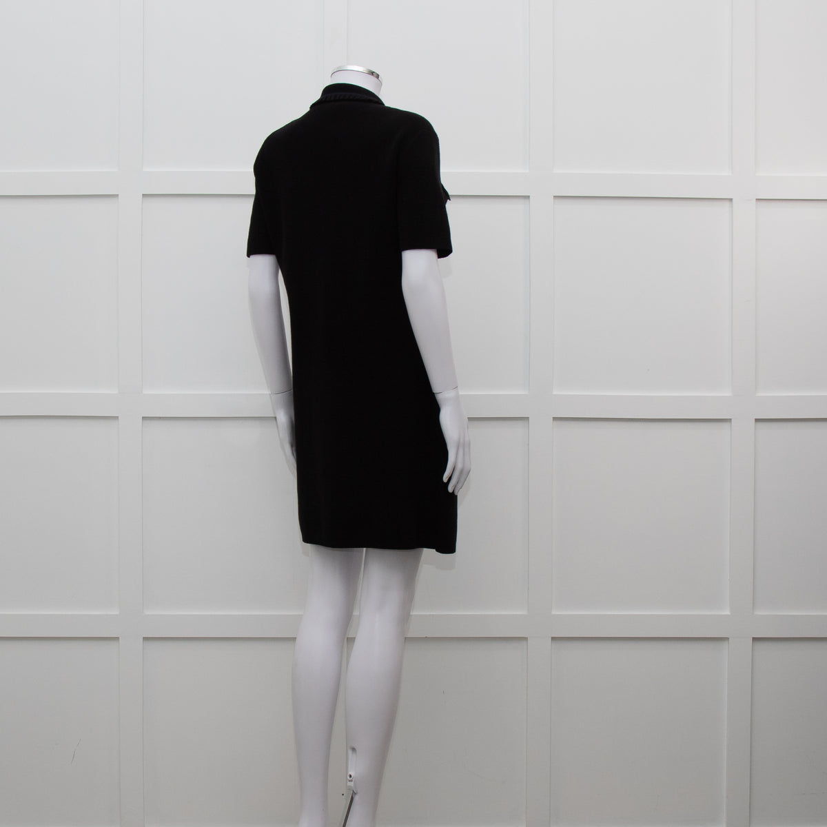 Maje Black Knit Gold Button Short Dress