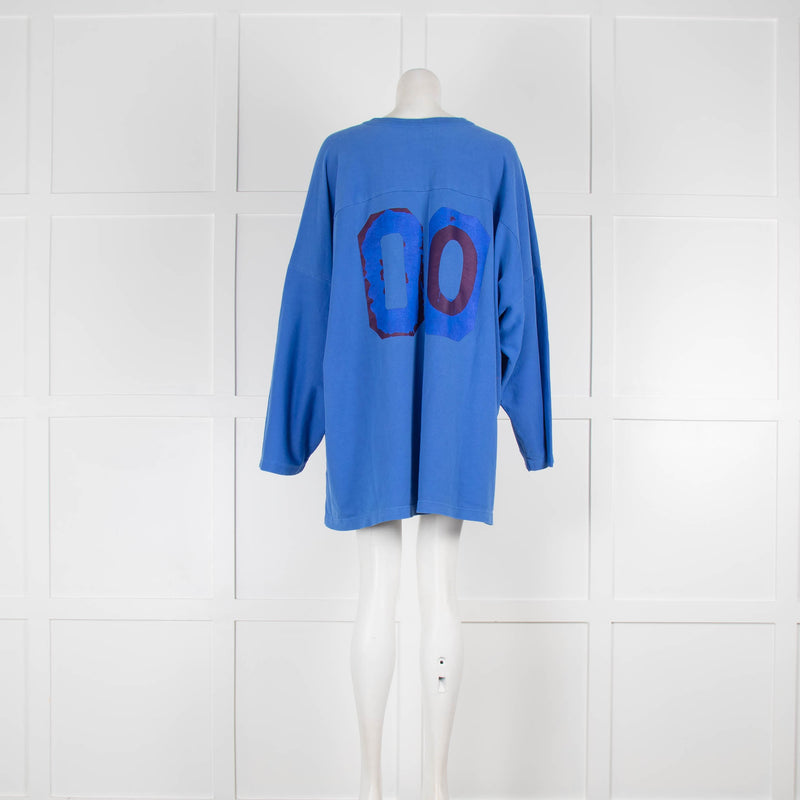 Erl Blue Oversized Giants Baseball Top
