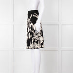 Alexander Mcqueen Black Stretch Skirt With White Flowers