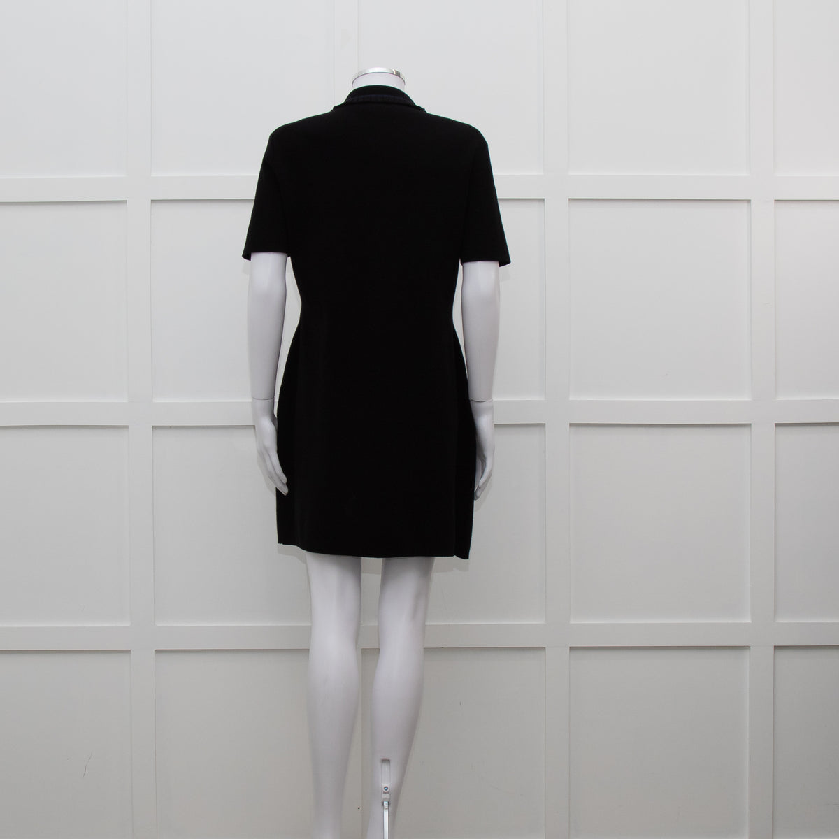 Maje Black Knit Gold Button Short Dress
