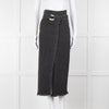 Nanushka Grey Denim Belted Midi Skirt
