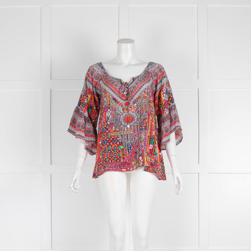 Inoa Sequin Patterned Frill Sleeve Blouse