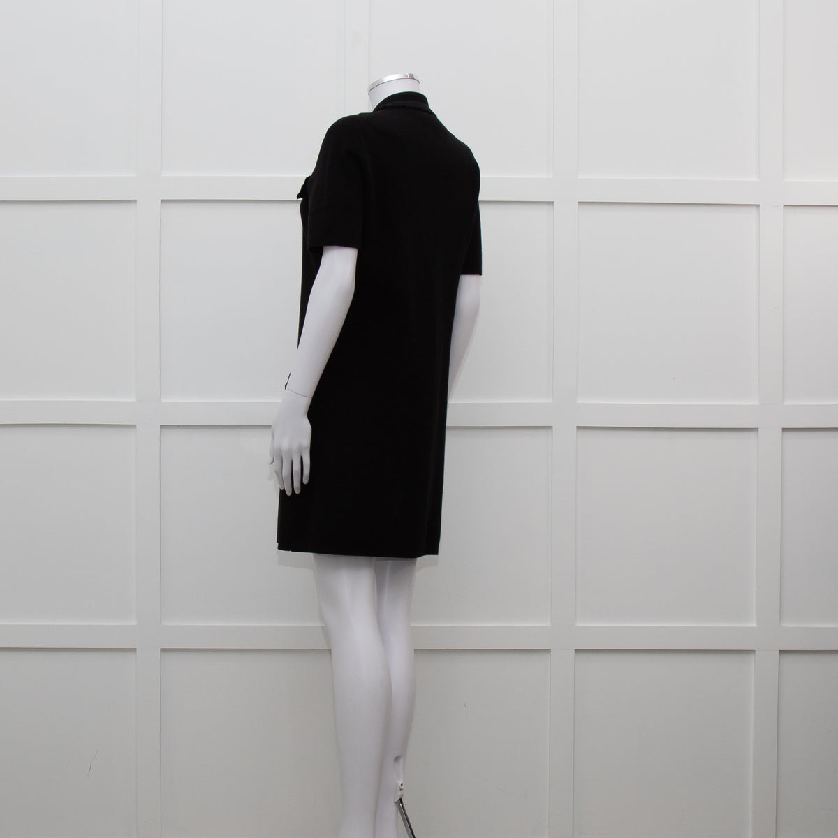 Maje Black Knit Gold Button Short Dress