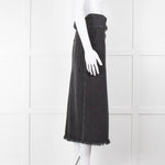 Nanushka Grey Denim Belted Midi Skirt