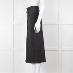 Nanushka Grey Denim Belted Midi Skirt