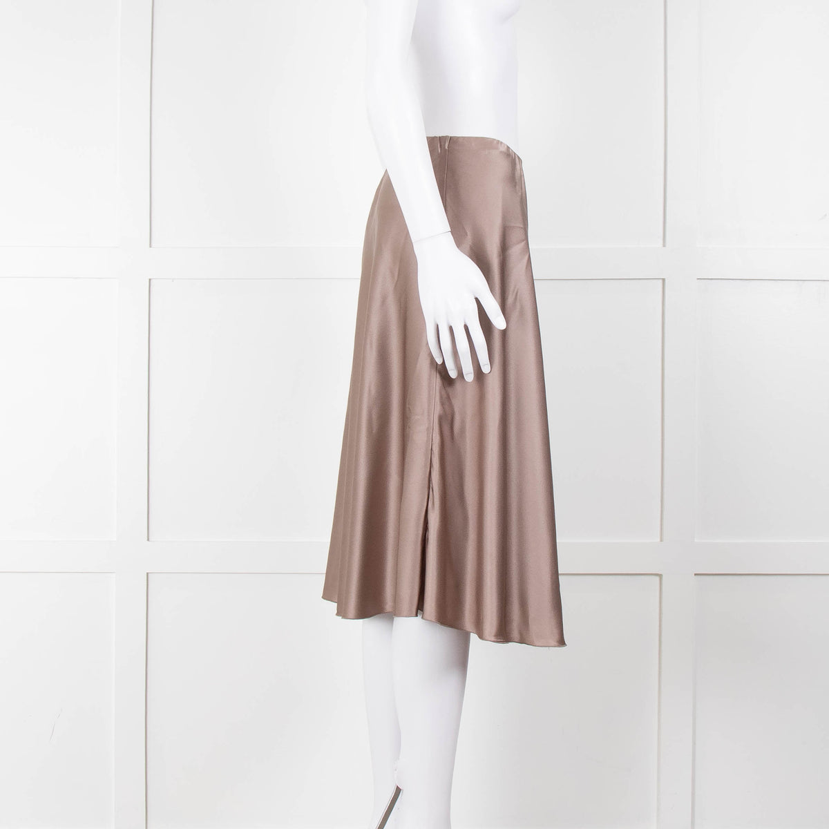 Amina Rubinacci Brown Silk Skirt With Elasticated Waist