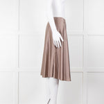 Amina Rubinacci Brown Silk Skirt With Elasticated Waist
