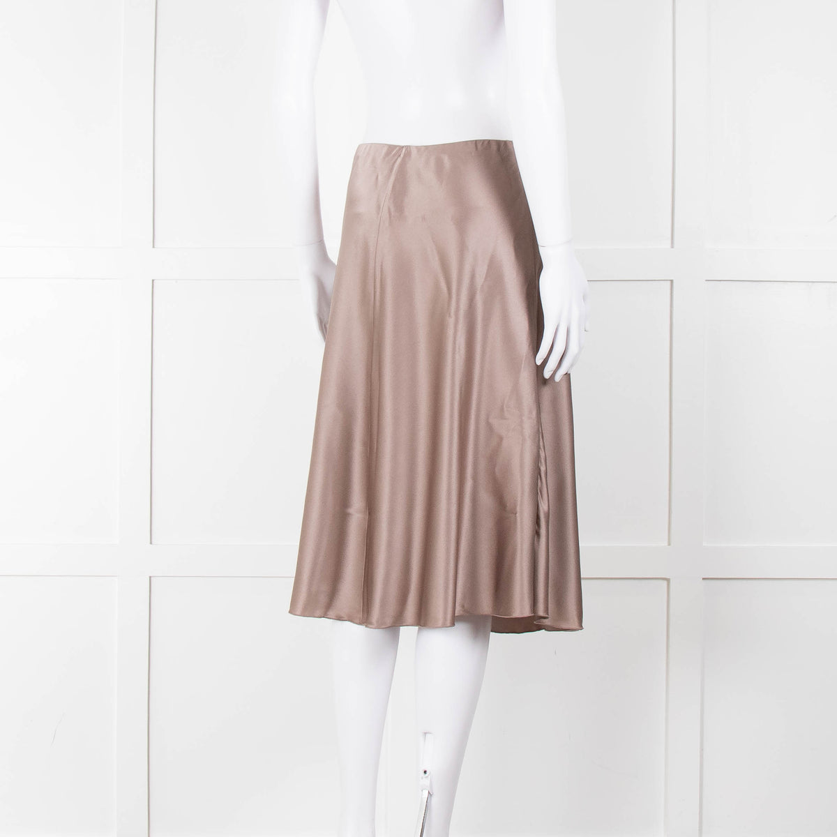 Amina Rubinacci Brown Silk Skirt With Elasticated Waist