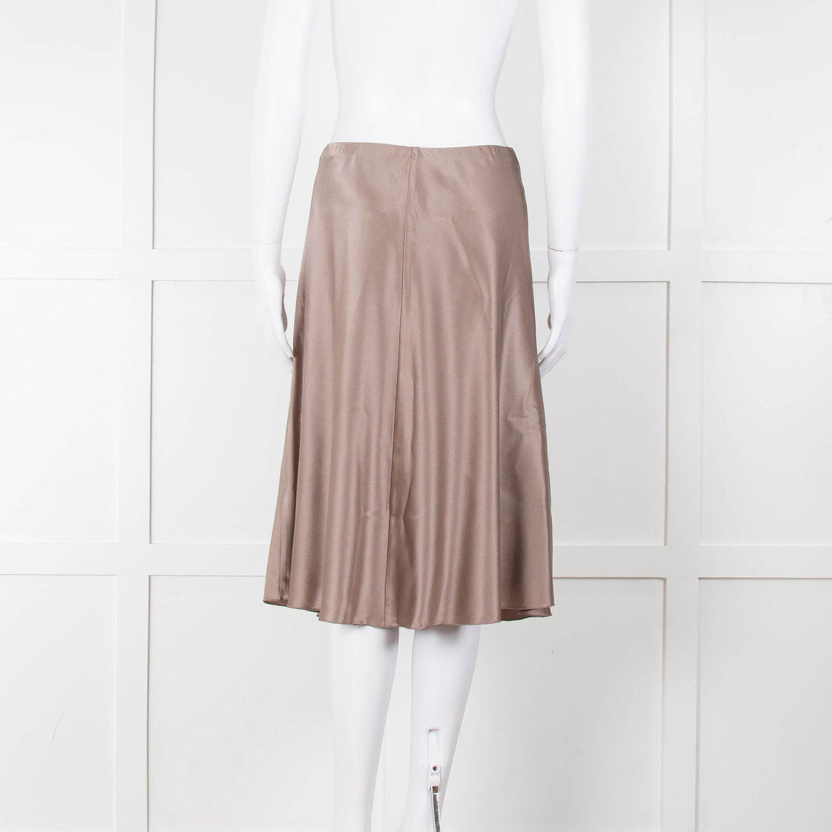 Amina Rubinacci Brown Silk Skirt With Elasticated Waist