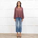 Second Female Blush Black Long Sleeve Blouse