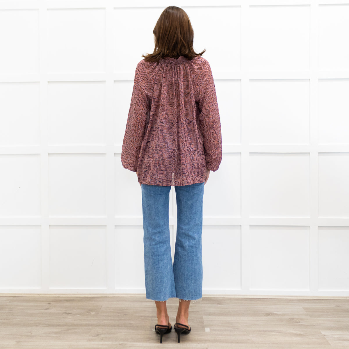 Second Female Blush Black Long Sleeve Blouse