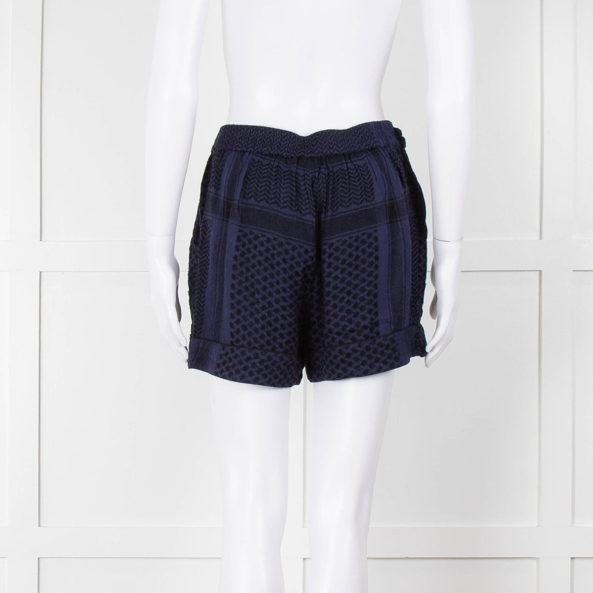 Cecilie Copenhagen Navy and Black Tie Front Shorts