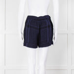 Cecilie Copenhagen Navy and Black Tie Front Shorts