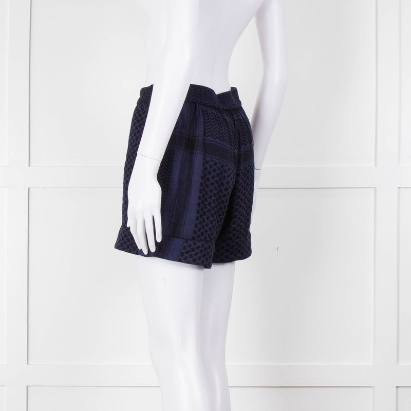 Cecilie Copenhagen Navy and Black Tie Front Shorts