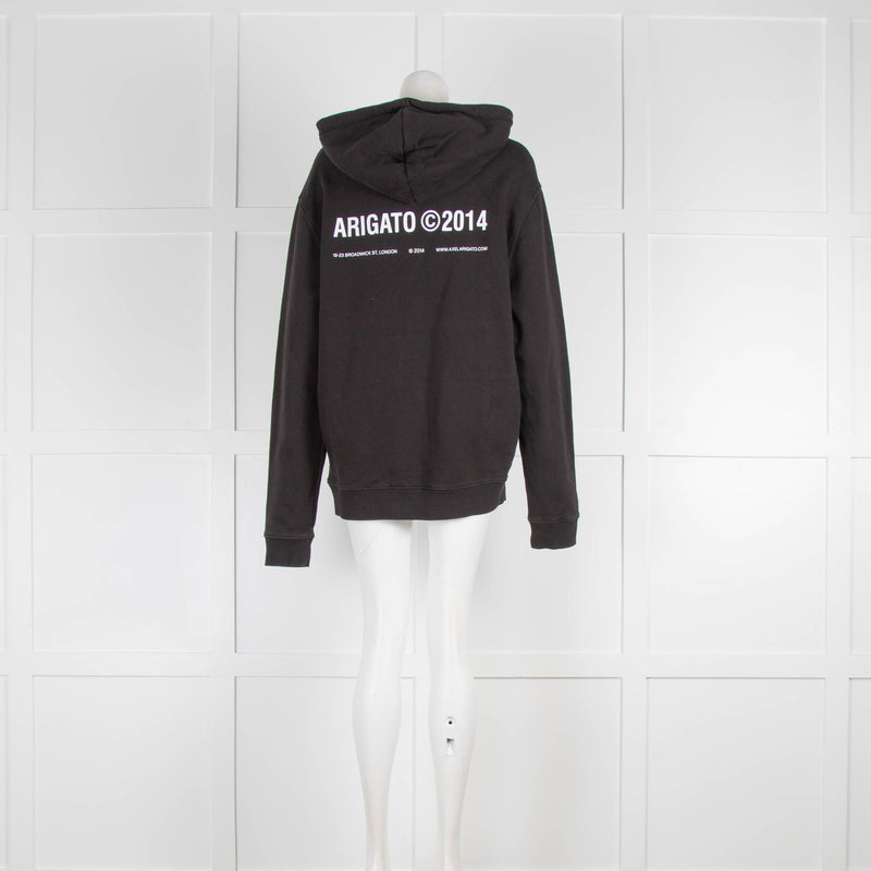 Axel Arigato Black Relaxed Fit London Back Logo Hoodie