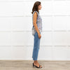 Gucci Powder Blue Flower Print Silk Sleeveless Shirt