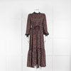 Me + Em Orange, Pink and Green Speckle Zip Front Maxi Dress