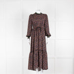 Me + Em Orange, Pink and Green Speckle Zip Front Maxi Dress