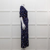 Self Portrait Navy White Floral Short Sleeve Long Dress