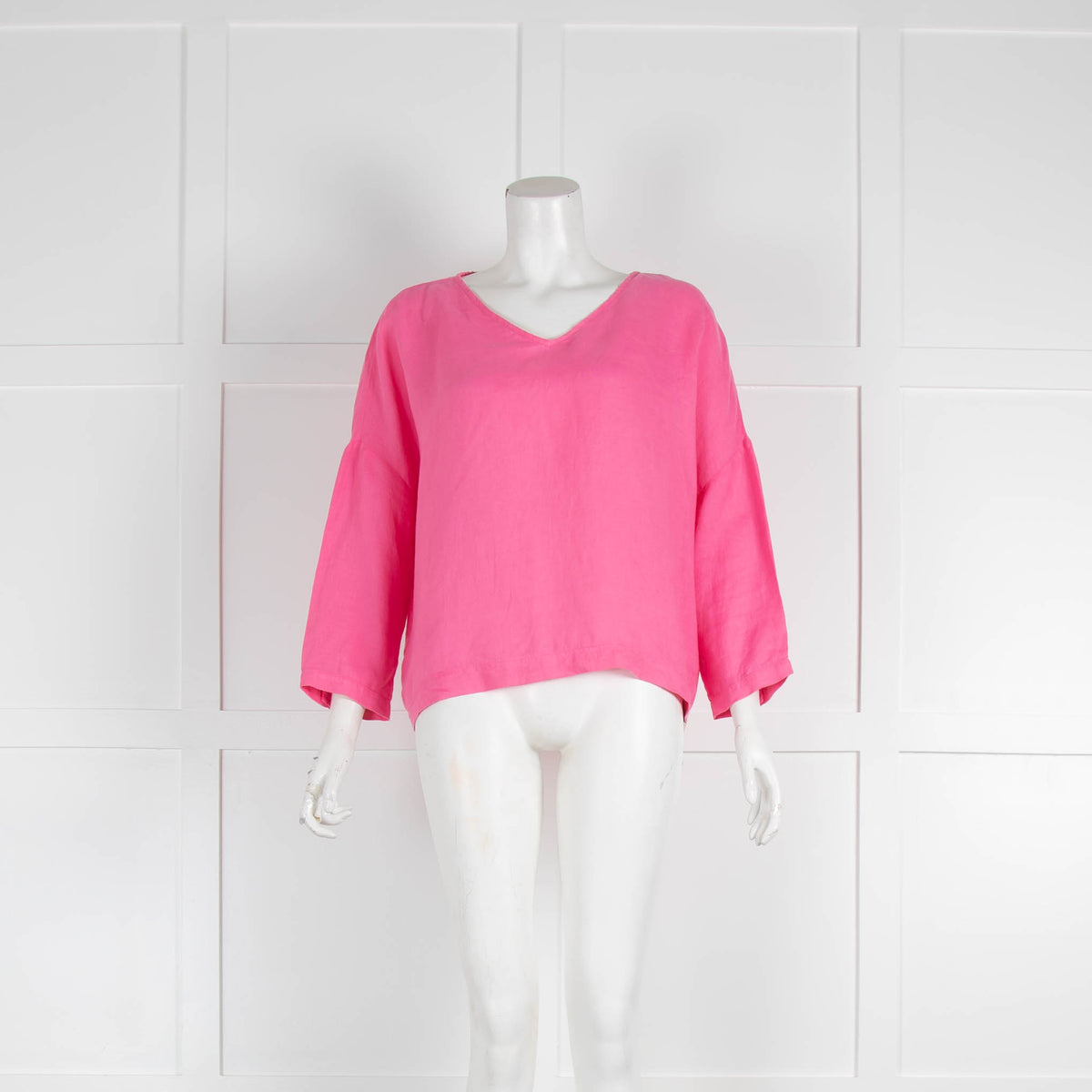 Henry Christ Pink Linen V Neck Shirt