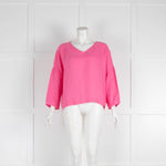 Henry Christ Pink Linen V Neck Shirt