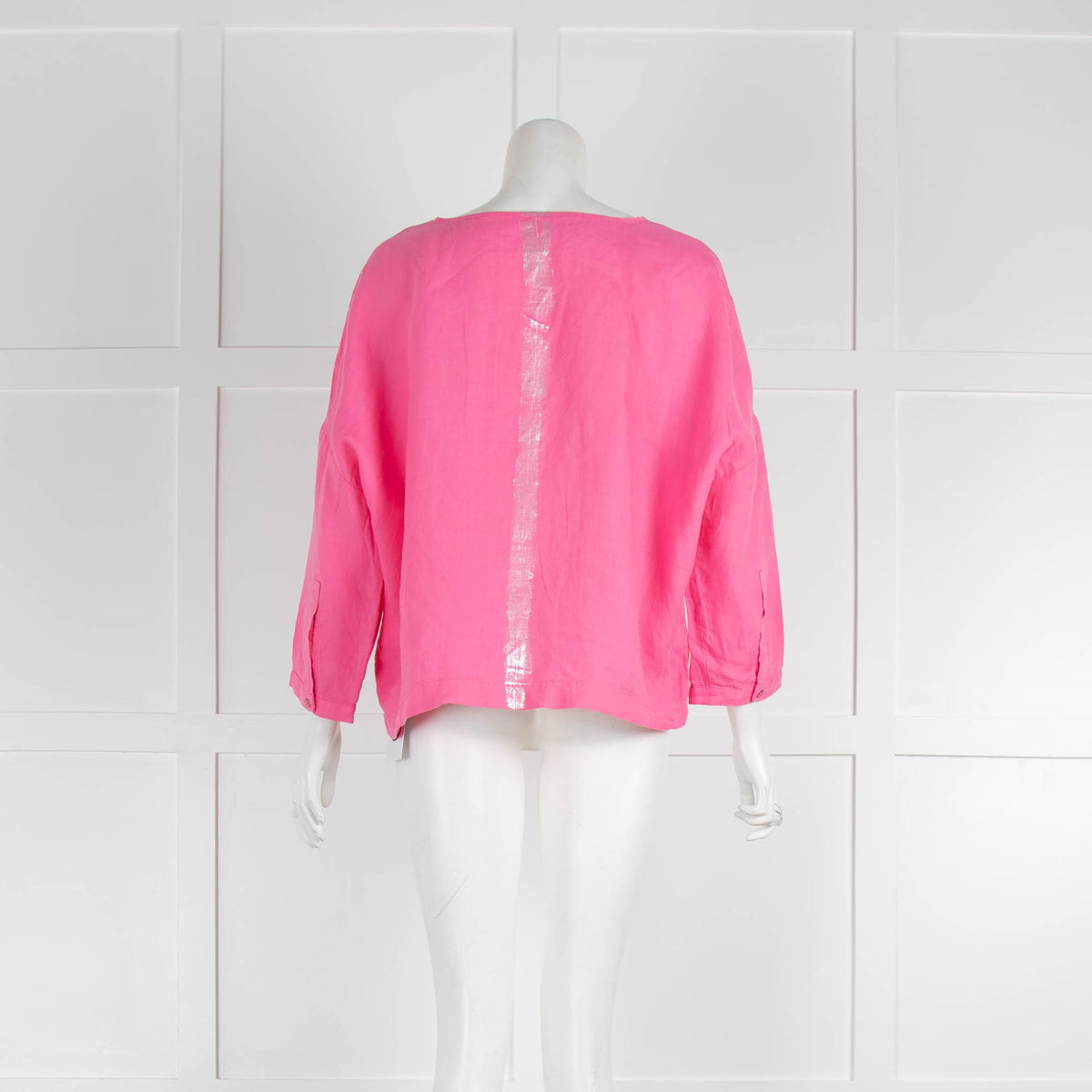 Henry Christ Pink Linen V Neck Shirt