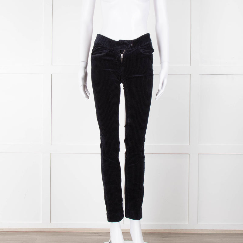 Isabel Marant Etoile Navy Jumbo Cord Low Rise Trousers