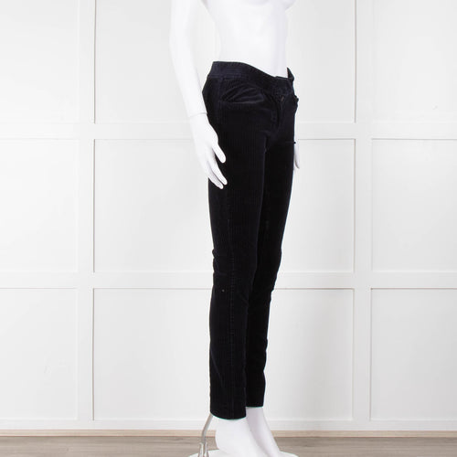 Isabel Marant Etoile Navy Jumbo Cord Low Rise Trousers