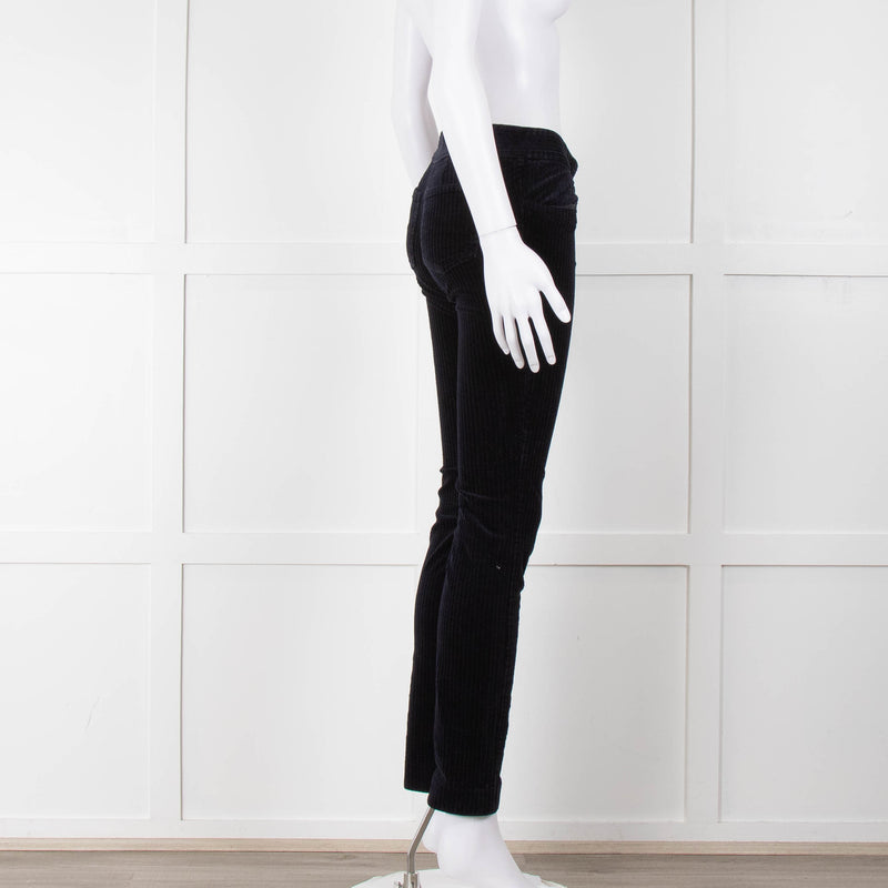 Isabel Marant Etoile Navy Jumbo Cord Low Rise Trousers