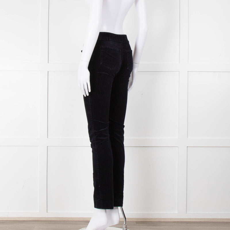 Isabel Marant Etoile Navy Jumbo Cord Low Rise Trousers