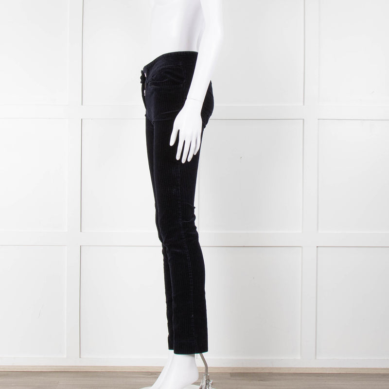 Isabel Marant Etoile Navy Jumbo Cord Low Rise Trousers