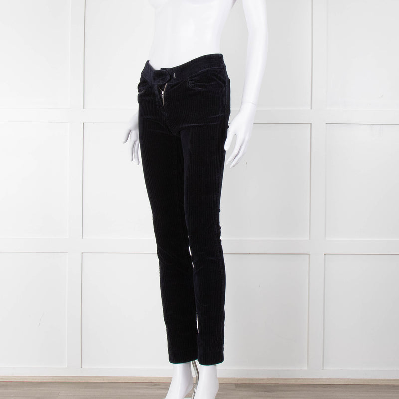 Isabel Marant Etoile Navy Jumbo Cord Low Rise Trousers