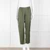 Silk95Five Khaki Green Silk Cargo Trousers