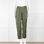 Silk95Five Khaki Green Silk Cargo Trousers