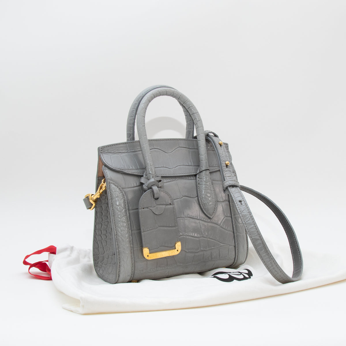 Alexander McQueen Grey Small Heroine Bag