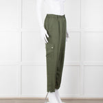 Silk95Five Khaki Green Silk Cargo Trousers