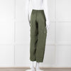 Silk95Five Khaki Green Silk Cargo Trousers