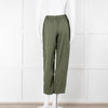 Silk95Five Khaki Green Silk Cargo Trousers