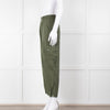 Silk95Five Khaki Green Silk Cargo Trousers
