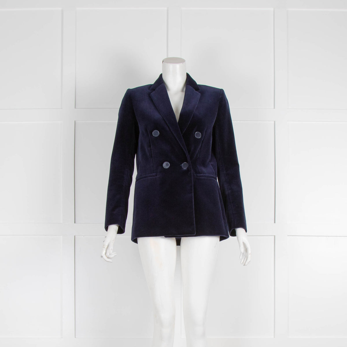 Sandro Navy Velvet Blazer