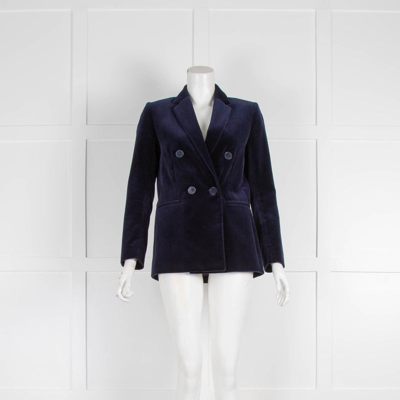 Sandro Navy Velvet Blazer