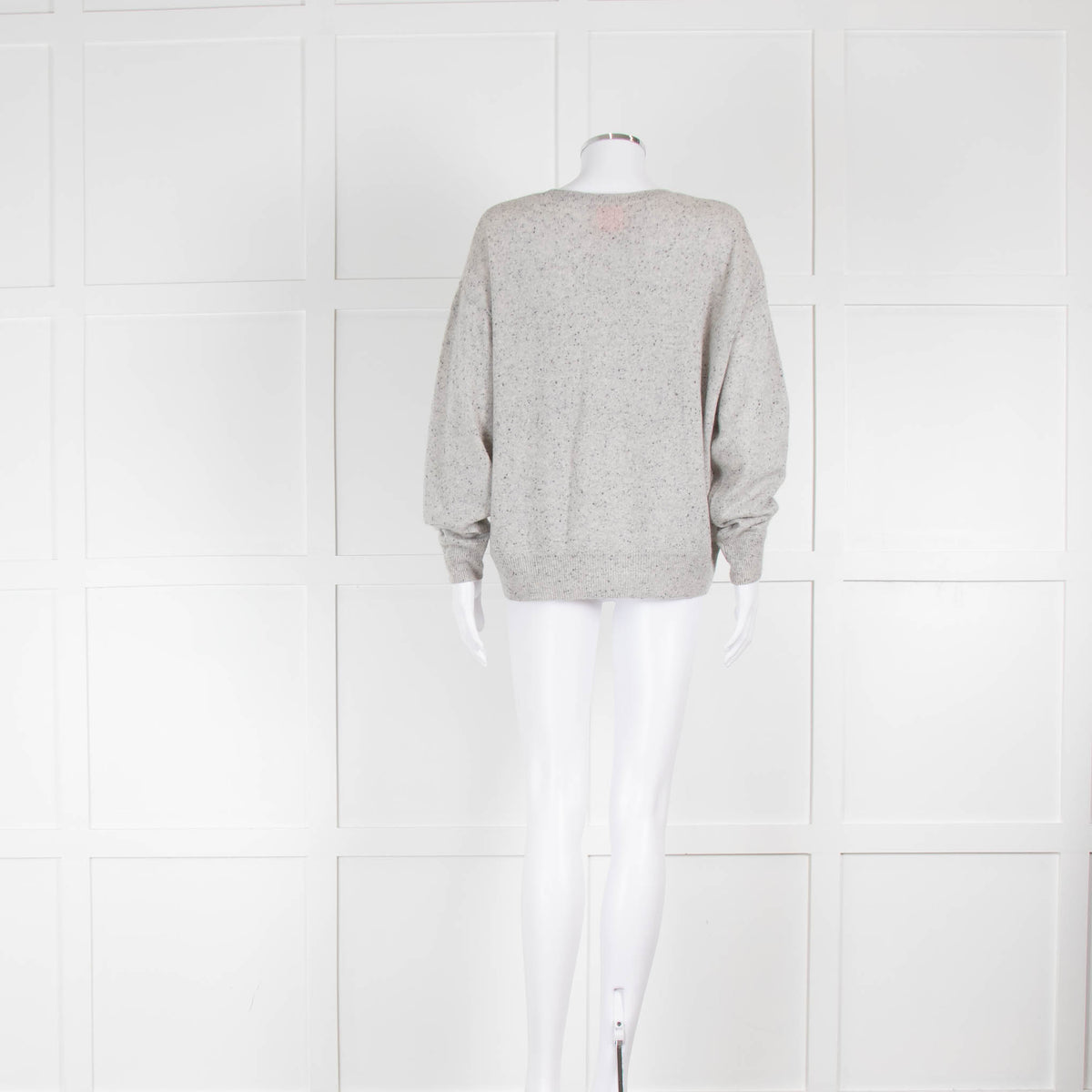 Crush Cashmere Grey Round Neck Flecked Jumper