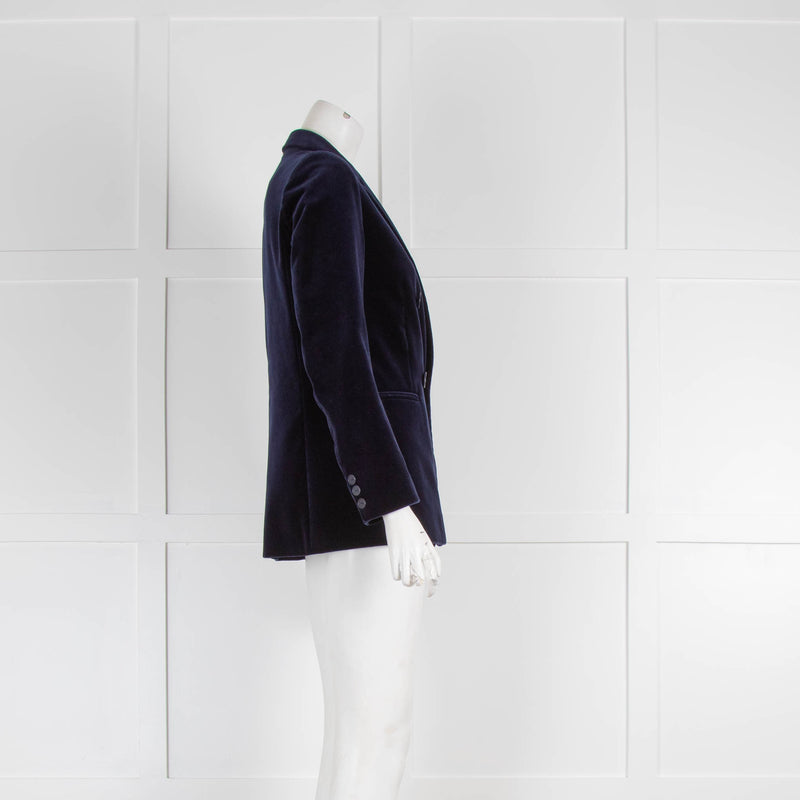 Sandro Navy Velvet Blazer