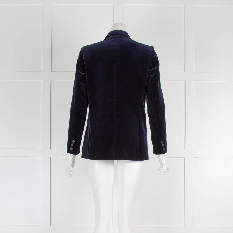 Sandro Navy Velvet Blazer