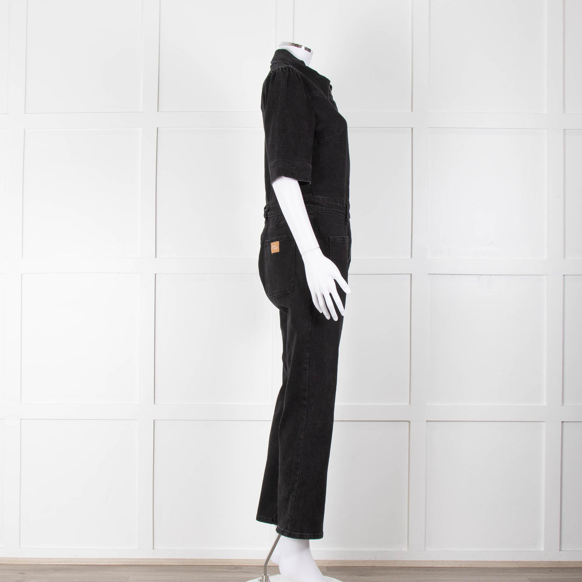 Seventy & Mochi Black Denim Flared Boilersuit