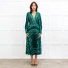 Sandro Green White Pleated Bottom Long Dress