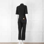 Seventy & Mochi Black Denim Flared Boilersuit