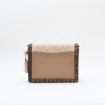 Coach Hutton  Beige Shoulder Bag With Snake Edging